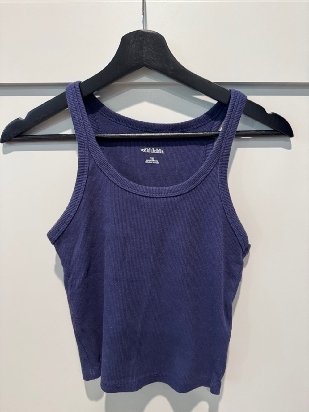 wild fable Dark Blue Ribbed Tank Top - Women's Sleeveless Crop